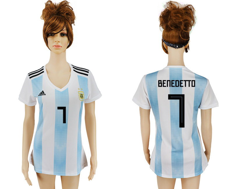 Maillot de femmes par cher Argentina #7 BENEDETTO 2018 FIFA Worl